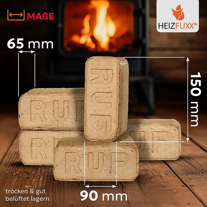 RUF Original Red Holzbriketts Hartholz 10kg x 30 Gebinde 300kg Palette
